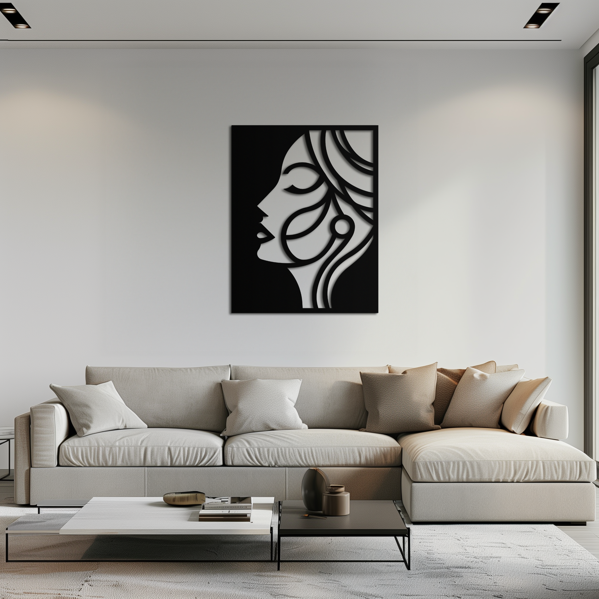 Female Silhouette Metal Wall Art – Elegant Abstract Woman Design for Modern Interiors- KAF393 - Tampa Home & Garden Store