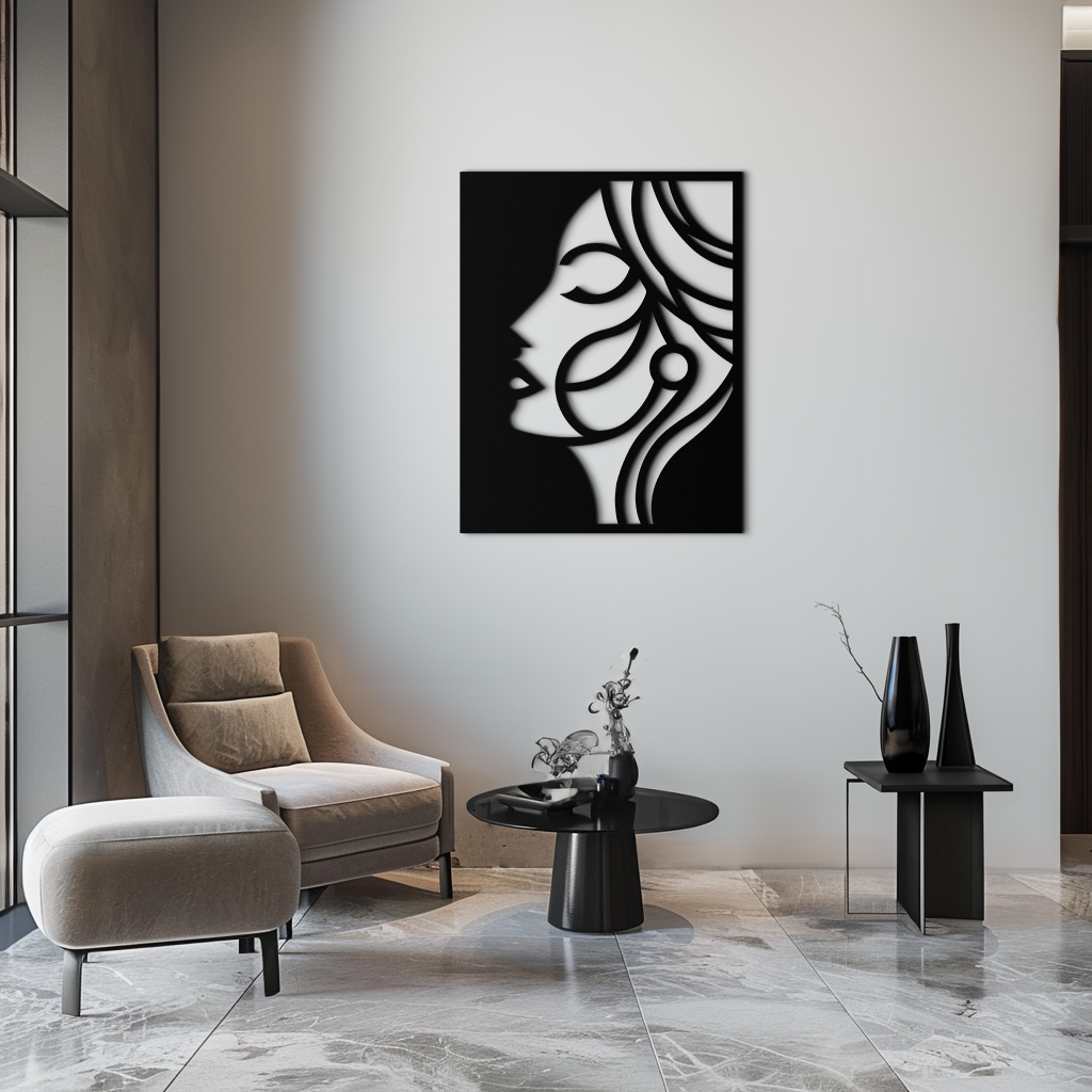 Female Silhouette Metal Wall Art – Elegant Abstract Woman Design for Modern Interiors- KAF393 - Tampa Home & Garden Store