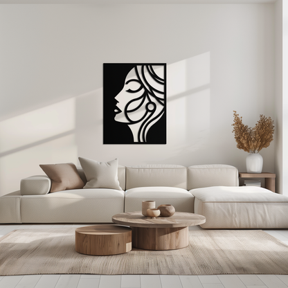 Female Silhouette Metal Wall Art – Elegant Abstract Woman Design for Modern Interiors- KAF393 - Tampa Home & Garden Store