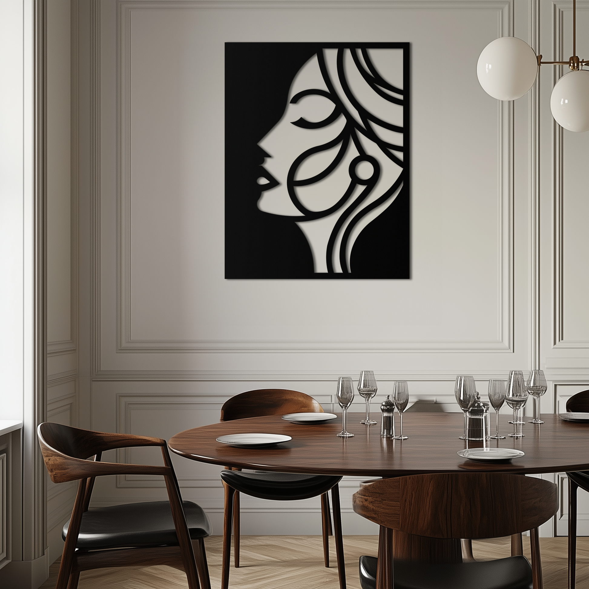 Female Silhouette Metal Wall Art – Elegant Abstract Woman Design for Modern Interiors- KAF393 - Tampa Home & Garden Store