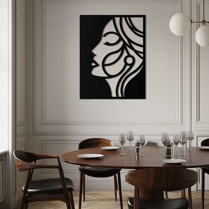 Female Silhouette Metal Wall Art – Elegant Abstract Woman Design for Modern Interiors- KAF393 - Tampa Home & Garden Store