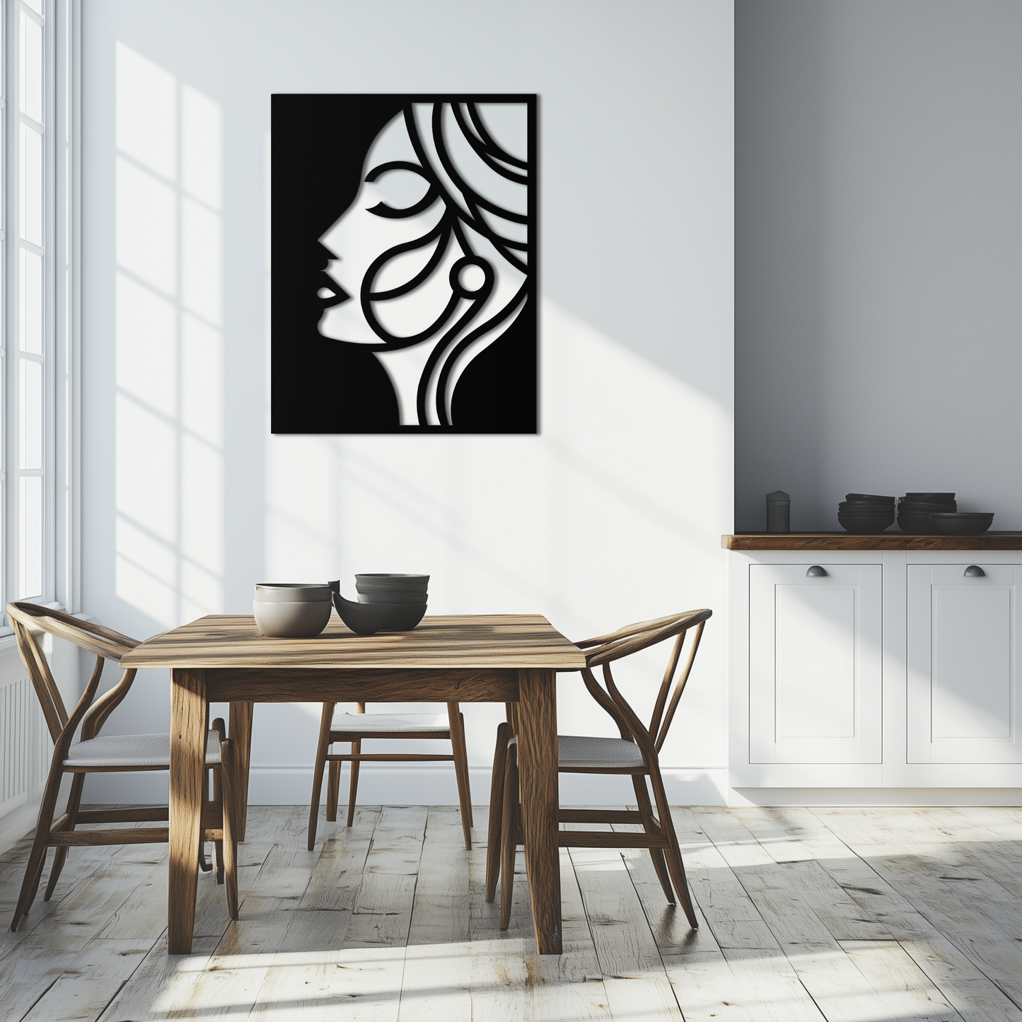 Female Silhouette Metal Wall Art – Elegant Abstract Woman Design for Modern Interiors- KAF393 - Tampa Home & Garden Store