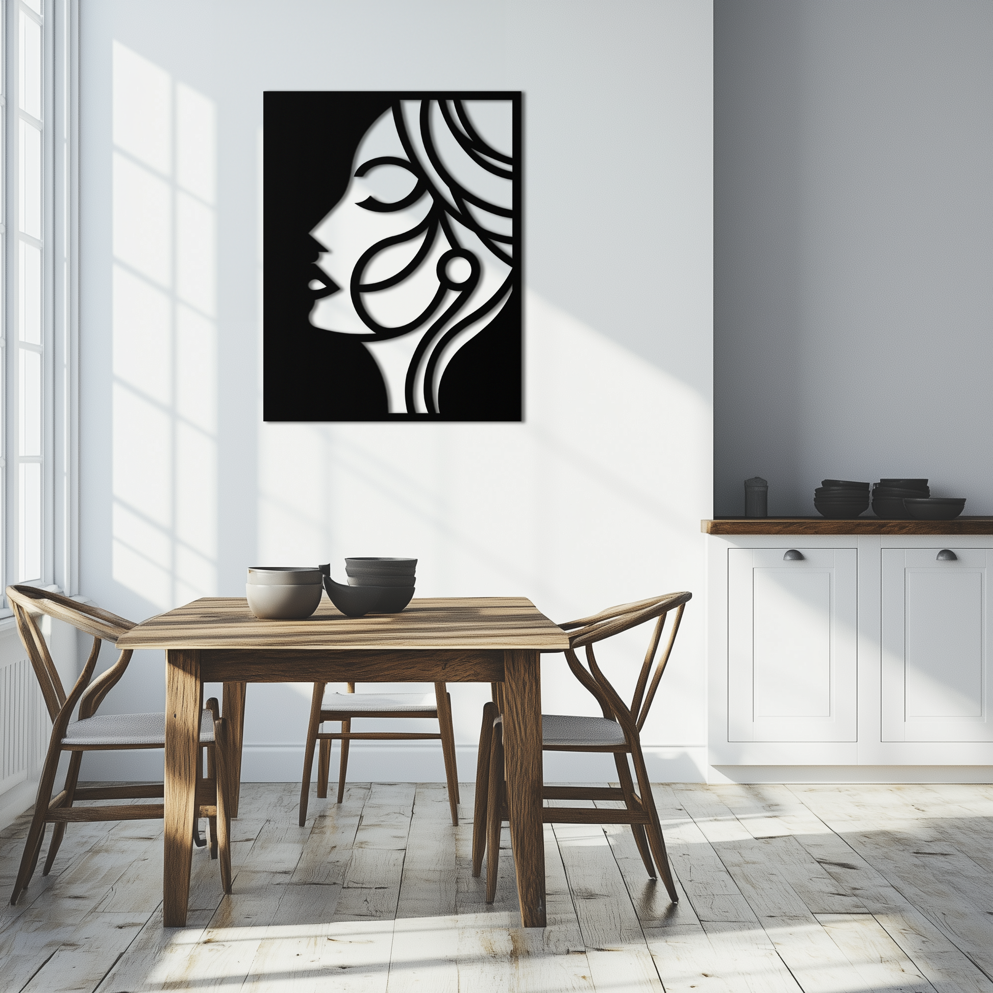 Female Silhouette Metal Wall Art – Elegant Abstract Woman Design for Modern Interiors- KAF393 - Tampa Home & Garden Store