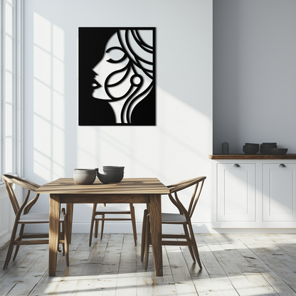 Female Silhouette Metal Wall Art – Elegant Abstract Woman Design for Modern Interiors- KAF393 - Tampa Home & Garden Store
