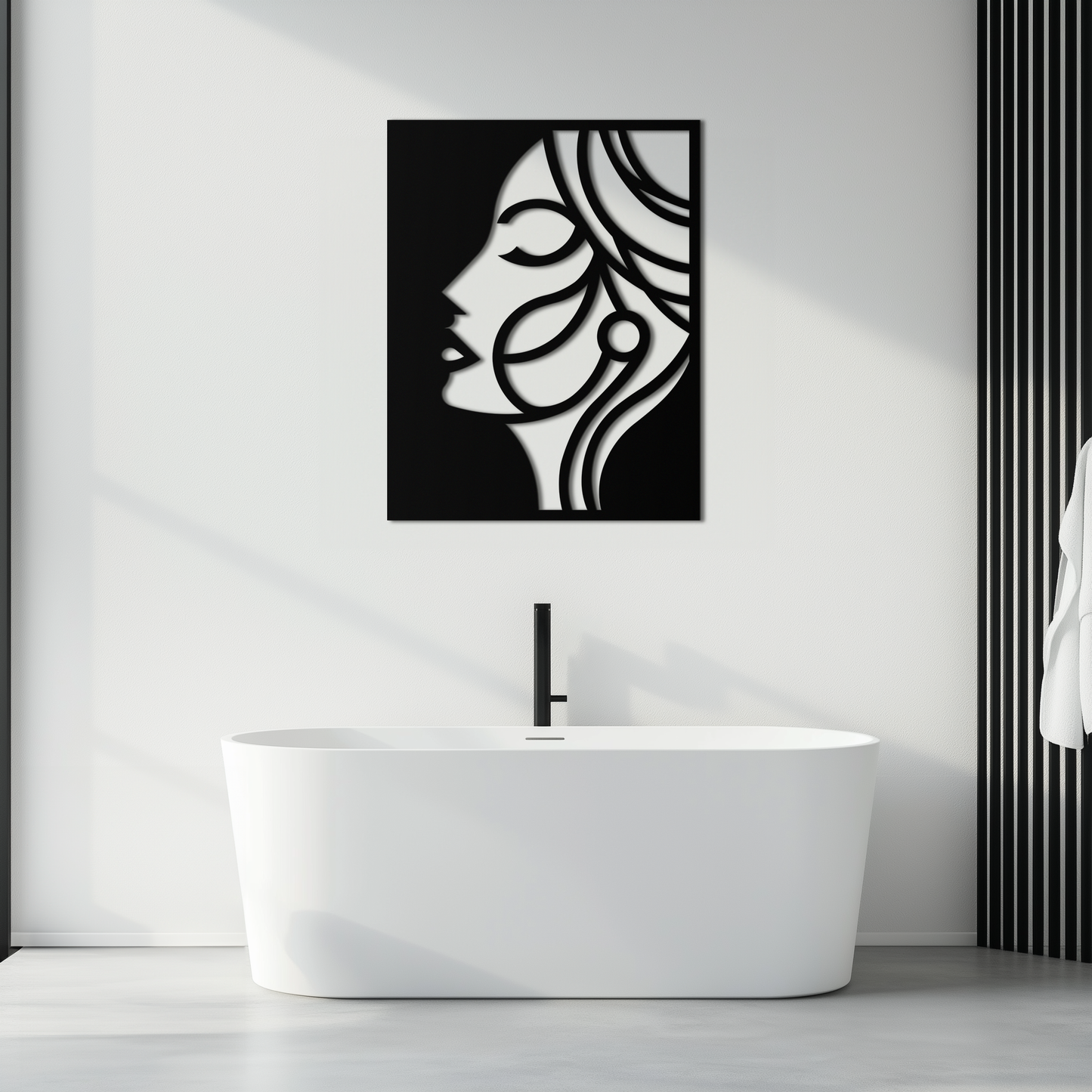 Female Silhouette Metal Wall Art – Elegant Abstract Woman Design for Modern Interiors- KAF393 - Tampa Home & Garden Store