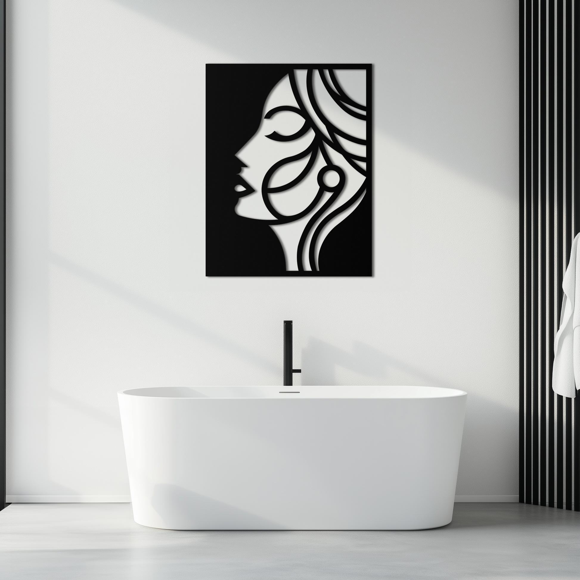 Female Silhouette Metal Wall Art – Elegant Abstract Woman Design for Modern Interiors- KAF393 - Tampa Home & Garden Store