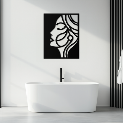 Female Silhouette Metal Wall Art – Elegant Abstract Woman Design for Modern Interiors- KAF393 - Tampa Home & Garden Store