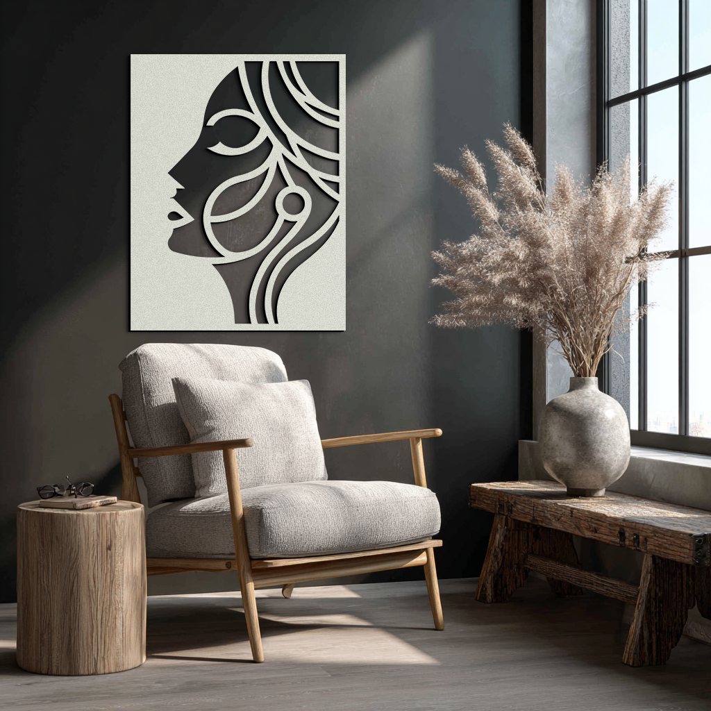 Female Silhouette Metal Wall Art – Elegant Abstract Woman Design for Modern Interiors- KAF393 - Tampa Home & Garden Store