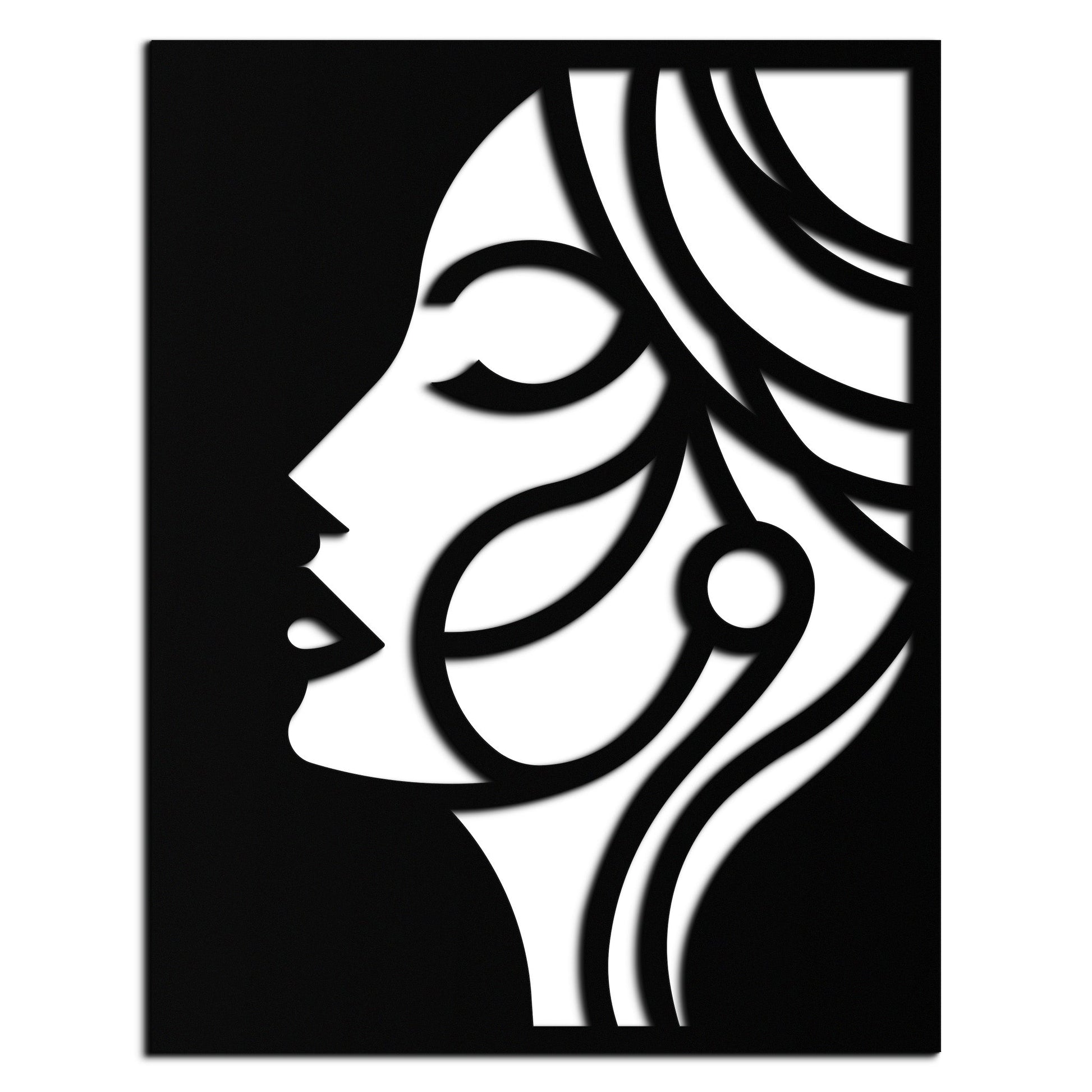 Female Silhouette Metal Wall Art – Elegant Abstract Woman Design for Modern Interiors- KAF393 - Tampa Home & Garden Store