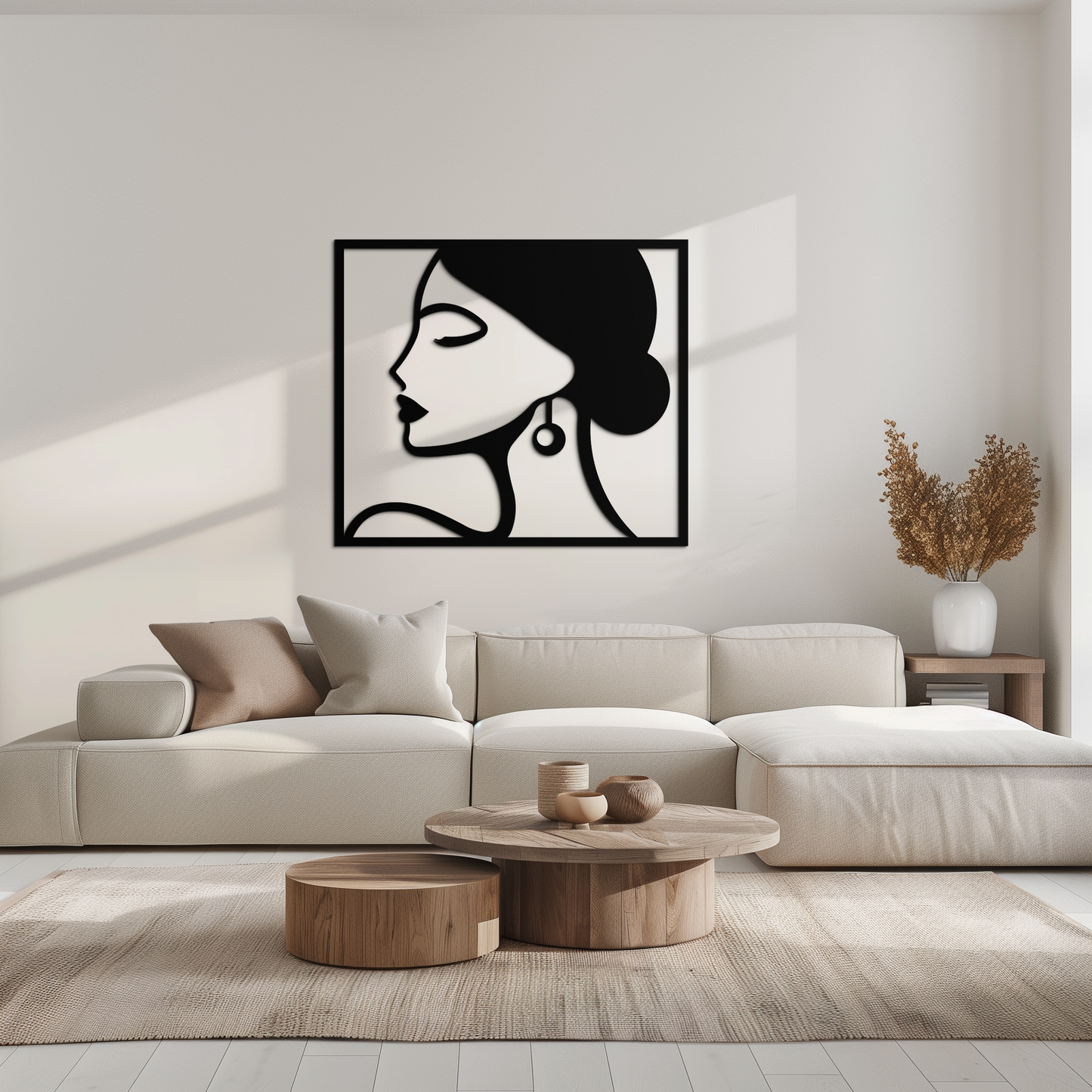 Female Silhouette Metal Wall Art – Elegant Modern Black Abstract Home Decor- KAF389 - Tampa Home & Garden Store