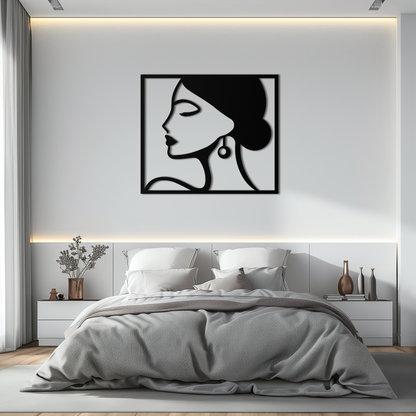 Female Silhouette Metal Wall Art – Elegant Modern Black Abstract Home Decor- KAF389 - Tampa Home & Garden Store