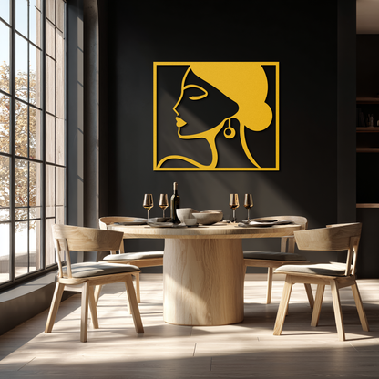 Female Silhouette Metal Wall Art – Elegant Modern Black Abstract Home Decor- KAF389 - Tampa Home & Garden Store