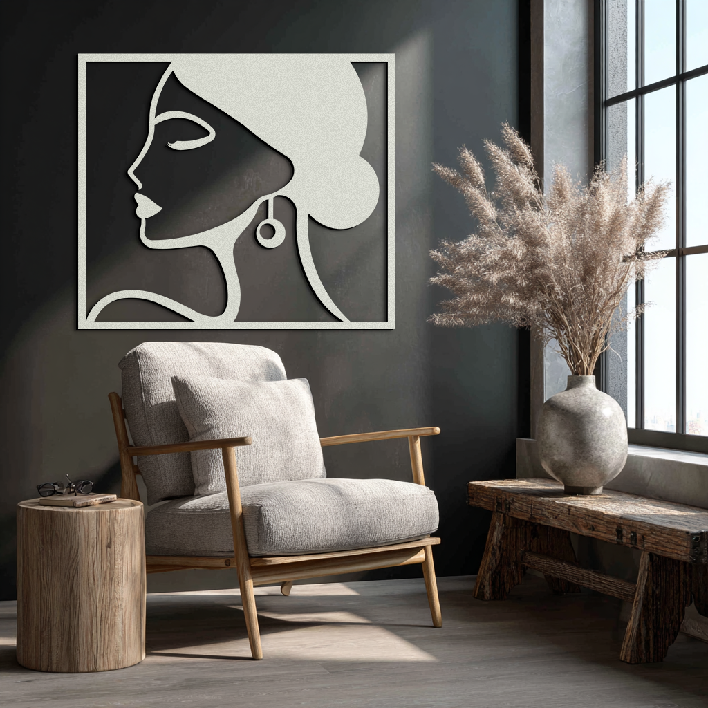Female Silhouette Metal Wall Art – Elegant Modern Black Abstract Home Decor- KAF389 - Tampa Home & Garden Store