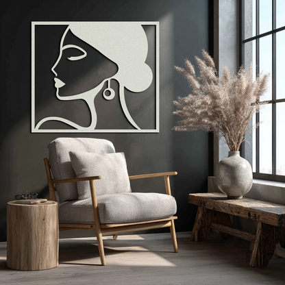 Female Silhouette Metal Wall Art – Elegant Modern Black Abstract Home Decor- KAF389 - Tampa Home & Garden Store
