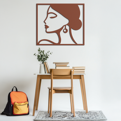 Female Silhouette Metal Wall Art – Elegant Modern Black Abstract Home Decor- KAF389 - Tampa Home & Garden Store