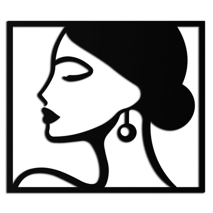 Female Silhouette Metal Wall Art – Elegant Modern Black Abstract Home Decor- KAF389 - Tampa Home & Garden Store