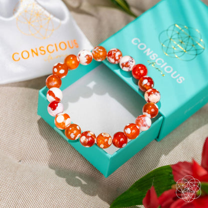 Feminine Force – Carnelian Orca Agate Bracelet - Tampa Home & Garden Store