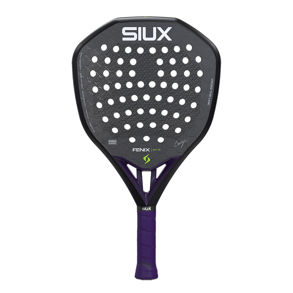 Fenix Pro 2026 Black padel racket by Siux USA, purple grip on Tampa Home & Garden Store