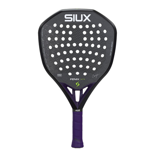 Fenix Pro 2026 Black padel racket by Siux USA, purple grip on Tampa Home & Garden Store