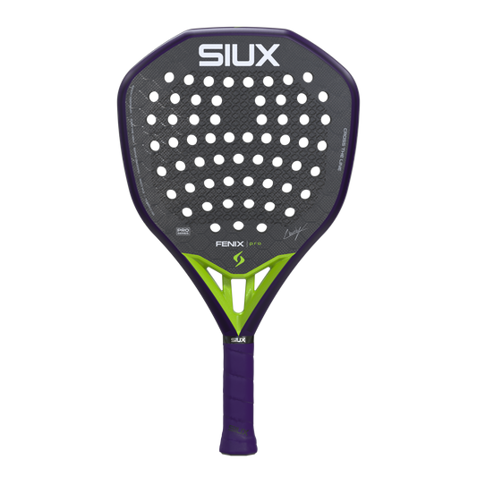 Padel racket Fenix Pro 2026 Glow Purple by Siux USA, grey perforated face and purple frame on Tampa Home & Garden Store