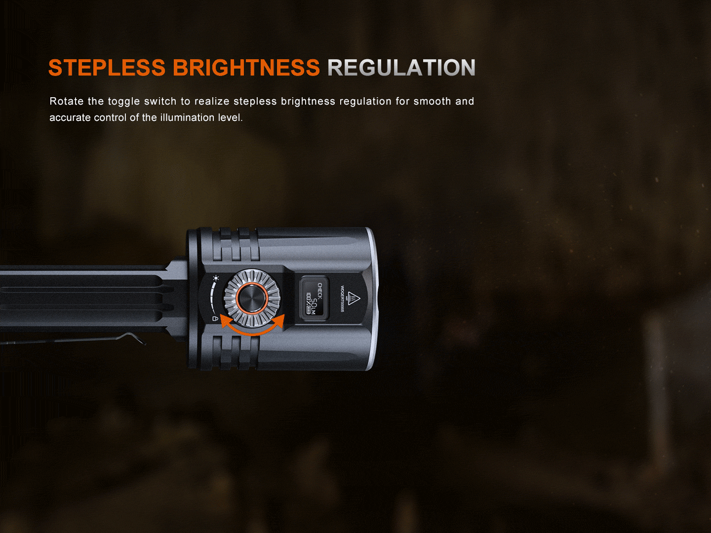 Fenix LR36R White Laser Searching Flashlight grey body with rotary dial on Tampa Home & Garden Store