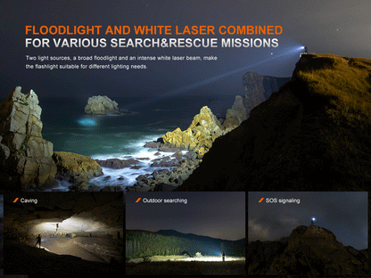 Fenix LR36R white laser searching flashlight with dual floodlight for outdoor work Fenix Store on Tampa Home & Garden Store
