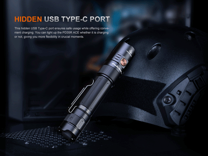 Fenix PD35R ACE multi-mode tactical flashlight black aluminum EDC handheld with clip on Tampa Home & Garden Store