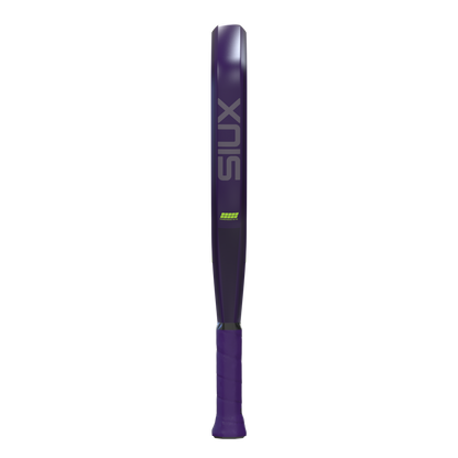 Fenix Pro 2026 Glow Purple padel racket by Siux USA, close-up of purple shaft and grip on Tampa Home & Garden Store