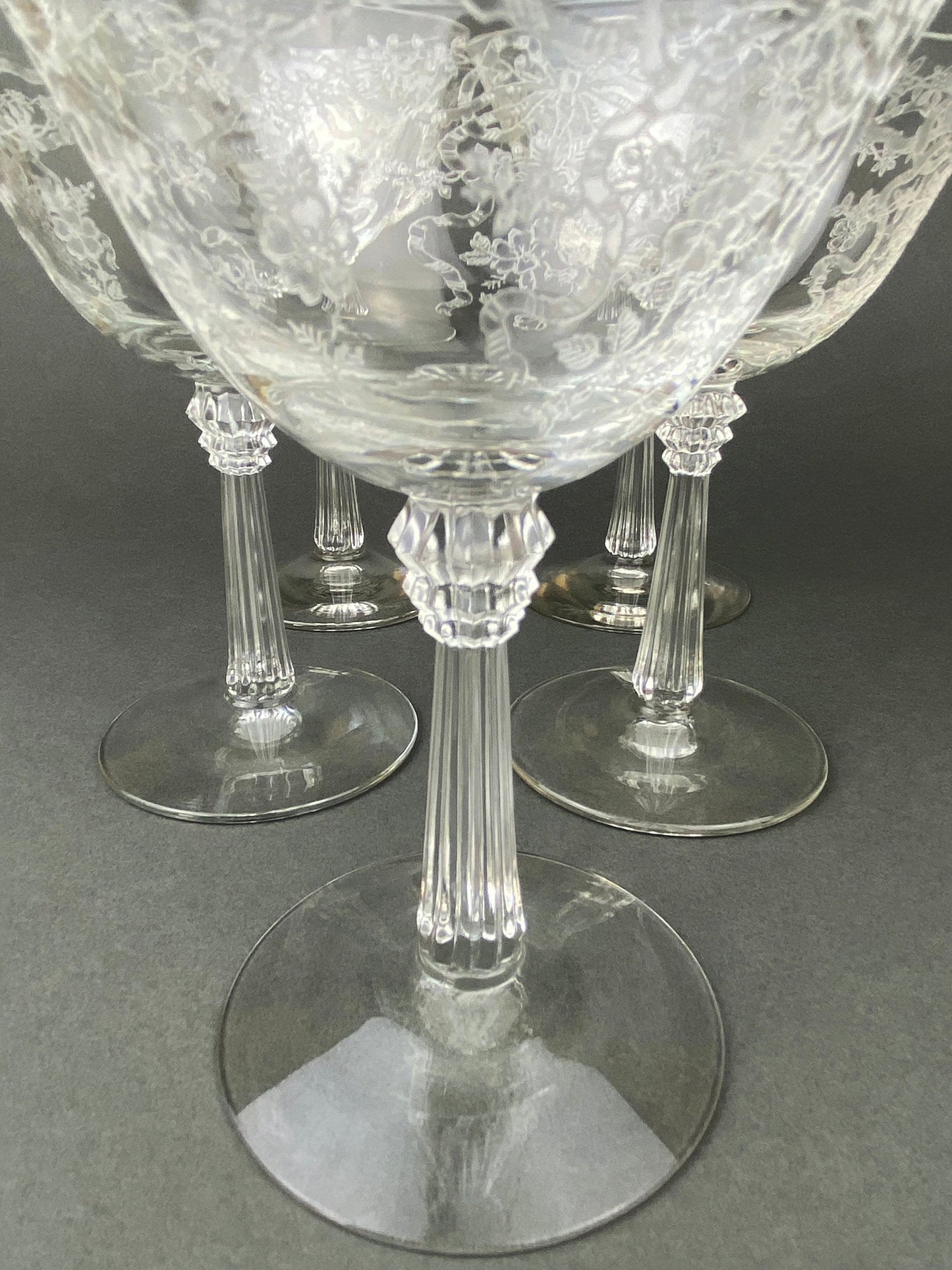 Fenton Champagne Stemware, Tall Sherbet Crystal Glasses.  Romance by Fenton.  Set of 6 Vintage Stemware. Fine Crystal. - Tampa Home & Garden Store