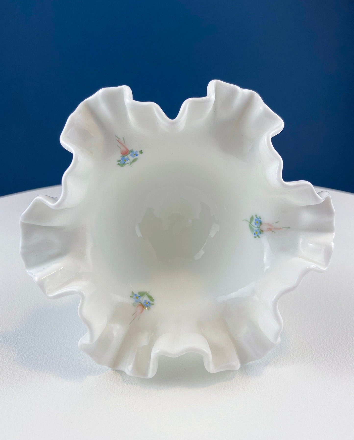 Fenton Handpainted Milk Glass Compote. White, Footed, Hobnail Bowl with Ruffled  Rim and Pastel Flowers. Wedding Gift. Modern Farmhouse. - Tampa Home & Garden Store
