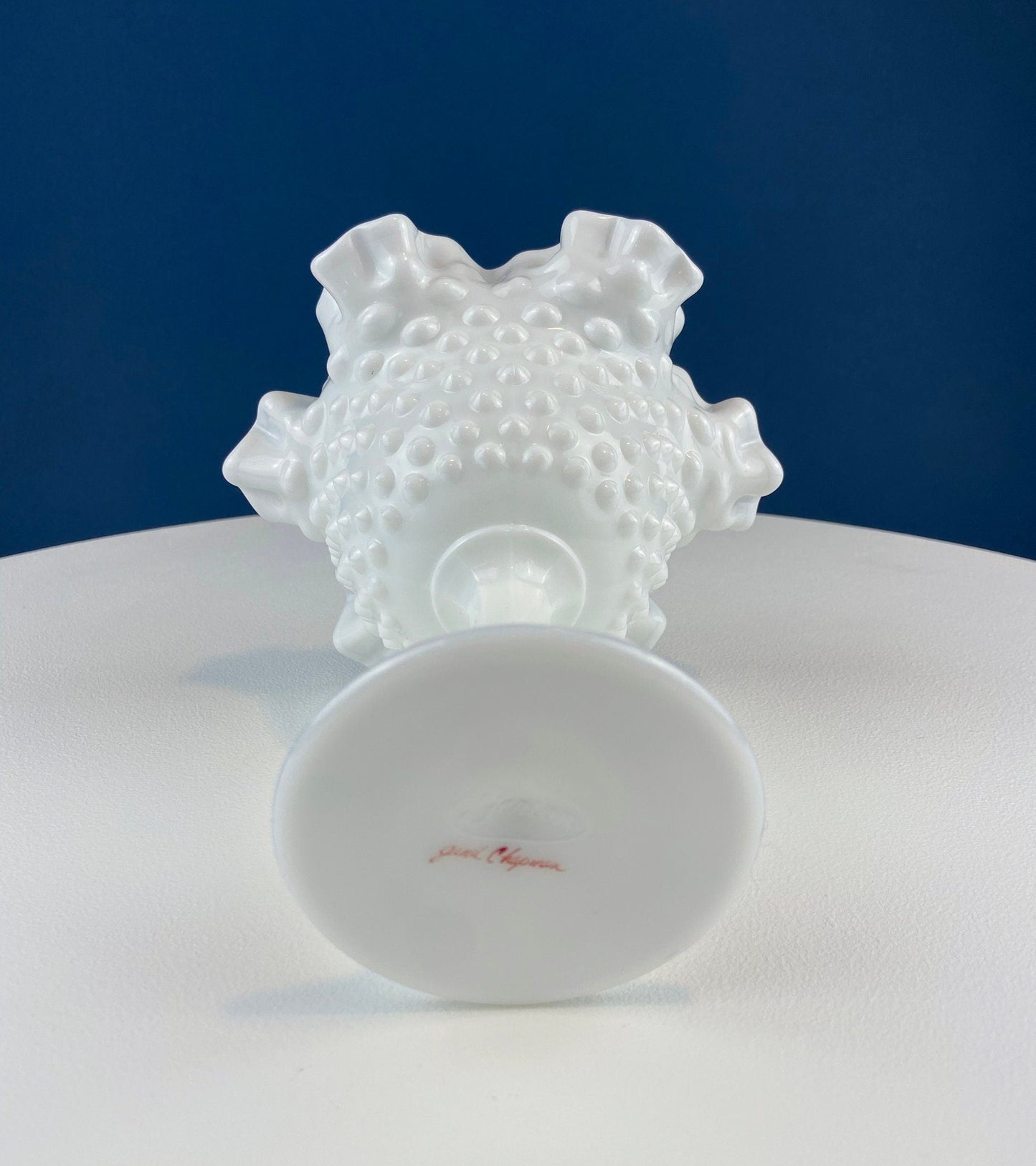 Fenton Handpainted Milk Glass Compote. White, Footed, Hobnail Bowl with Ruffled  Rim and Pastel Flowers. Wedding Gift. Modern Farmhouse. - Tampa Home & Garden Store