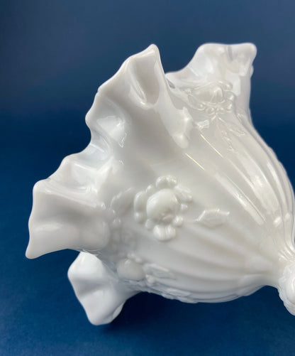 Fenton Handpainted Milk Glass Compote. White, Footed, Hobnail Bowl with Ruffled  Rim and Pastel Flowers. Wedding Gift. Modern Farmhouse. - Tampa Home & Garden Store