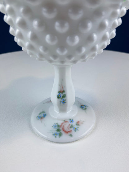 Fenton Handpainted Milk Glass Compote. White, Footed, Hobnail Bowl with Ruffled  Rim and Pastel Flowers. Wedding Gift. Modern Farmhouse. - Tampa Home & Garden Store
