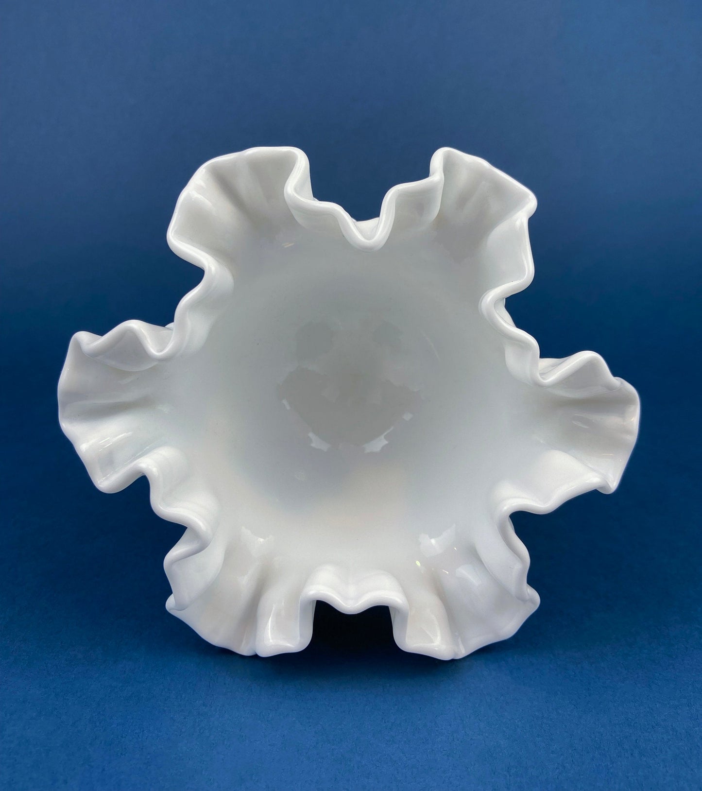 Fenton Milk Glass Compote. White, Footed, Hobnail Bowl with Scalloped and Ruffled  Rim. - Tampa Home & Garden Store