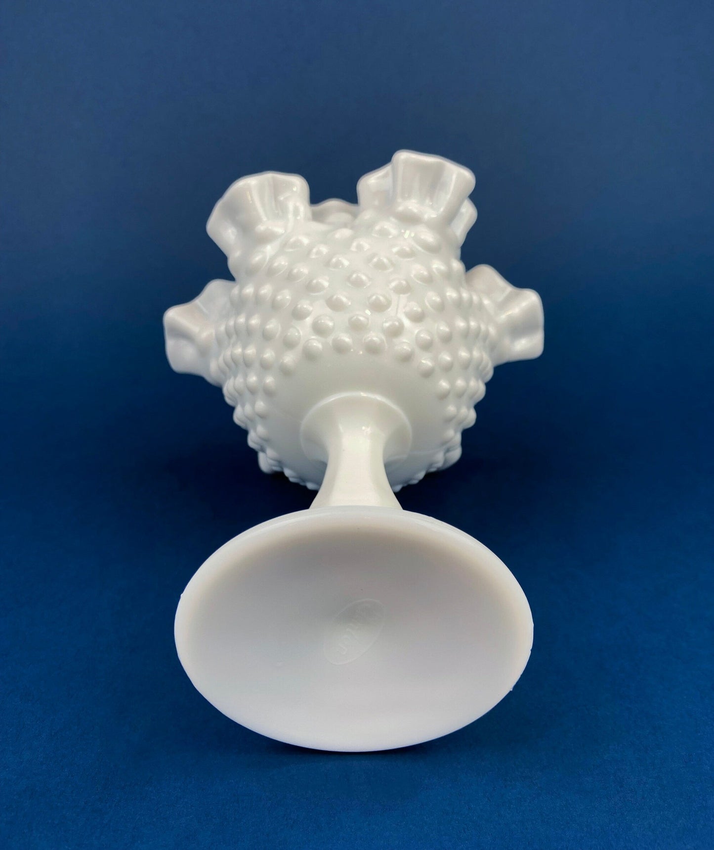 Fenton Milk Glass Compote. White, Footed, Hobnail Bowl with Scalloped and Ruffled  Rim. - Tampa Home & Garden Store