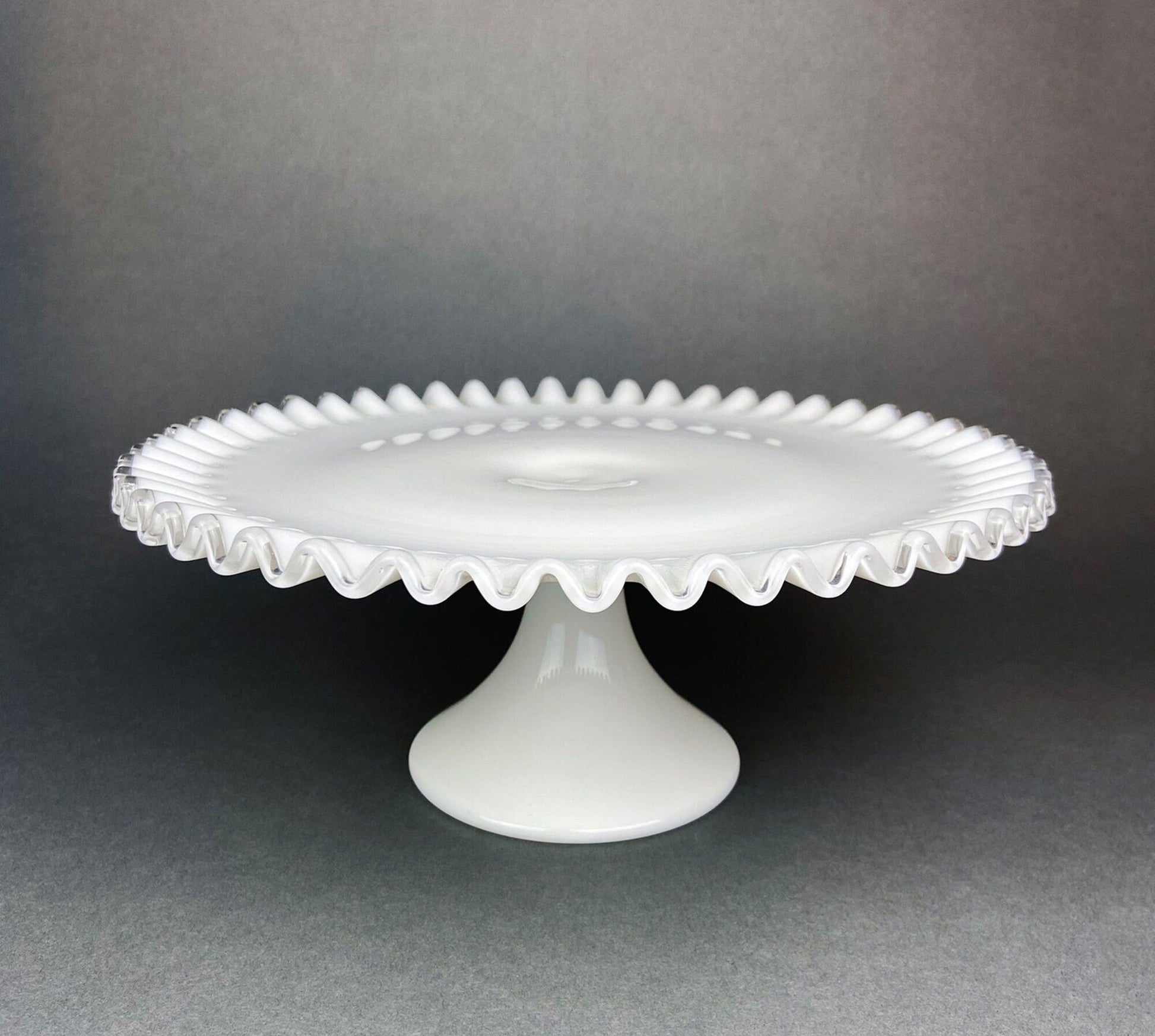Fenton Milk Glass Footed Bowl with Silver Crest Ruffled Edge. Milk Glass  Collectible Compote by Fenton. - Tampa Home & Garden Store