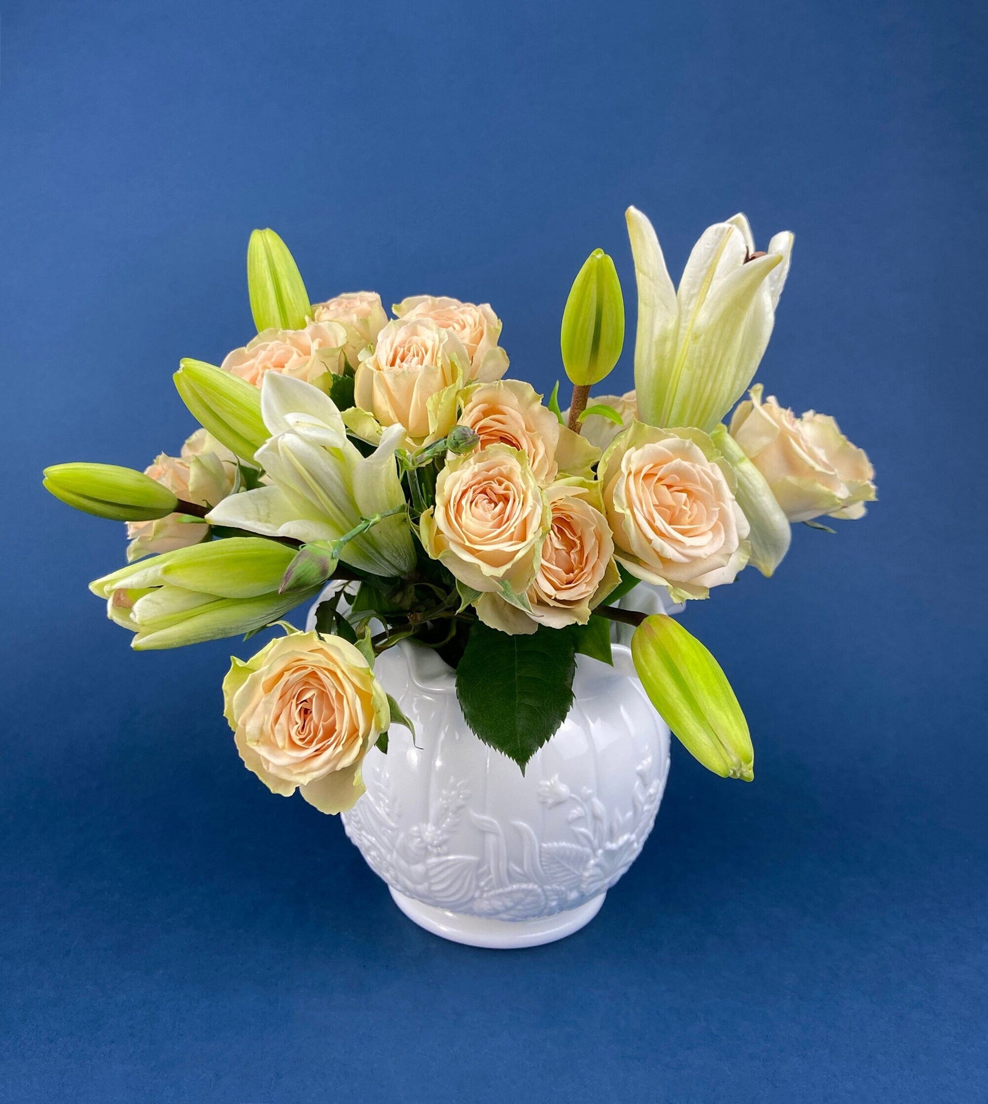 Fenton Milk Glass Vase. Vase with Embossed Wild Flowers and Ruffled Edge. White Bedroom Decor. Collectible Milk Glass. - Tampa Home & Garden Store