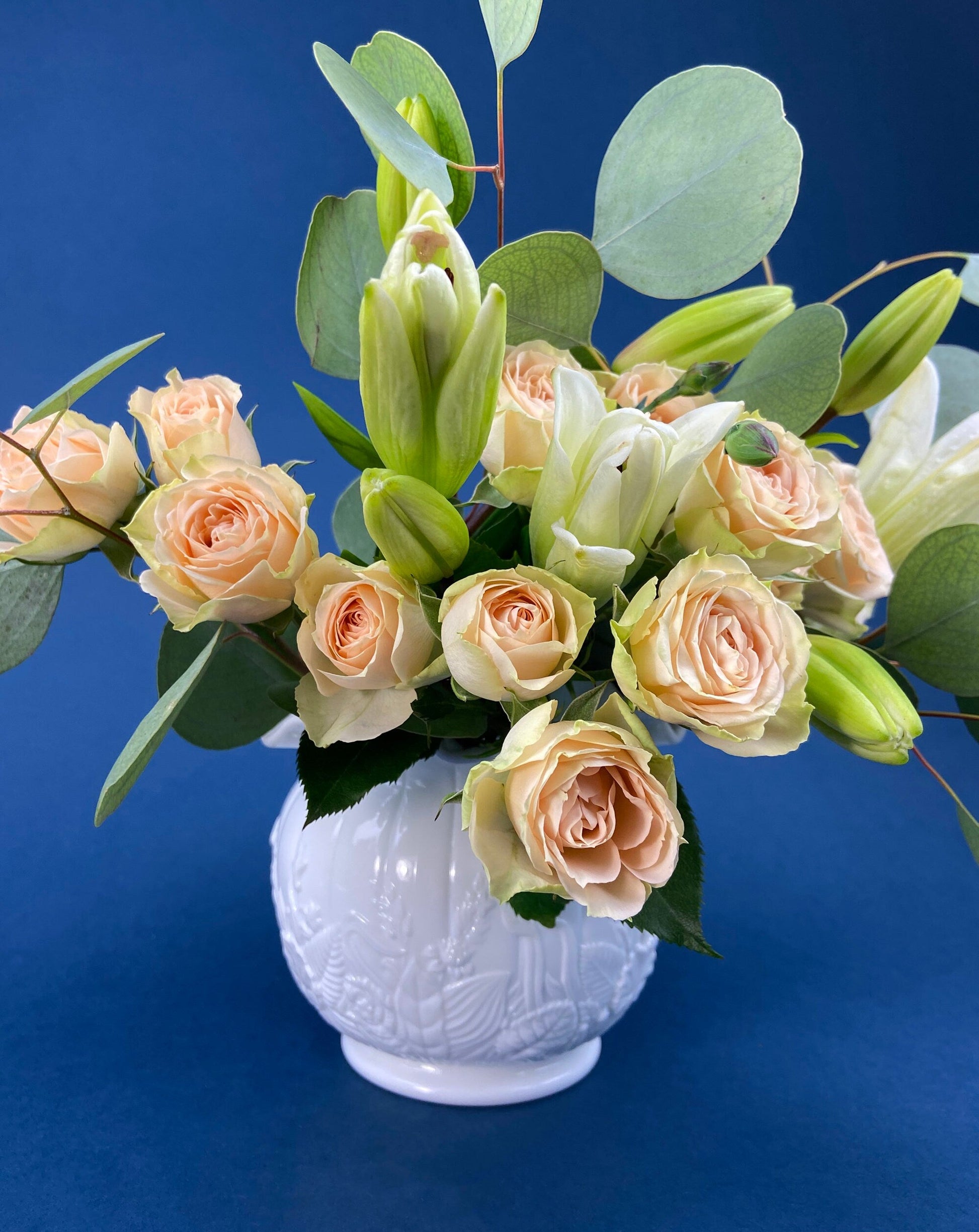 Fenton Milk Glass Vase. Vase with Embossed Wild Flowers and Ruffled Edge. White Bedroom Decor. Collectible Milk Glass. - Tampa Home & Garden Store