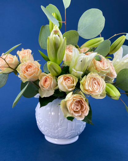 Fenton Milk Glass Vase. Vase with Embossed Wild Flowers and Ruffled Edge. White Bedroom Decor. Collectible Milk Glass. - Tampa Home & Garden Store