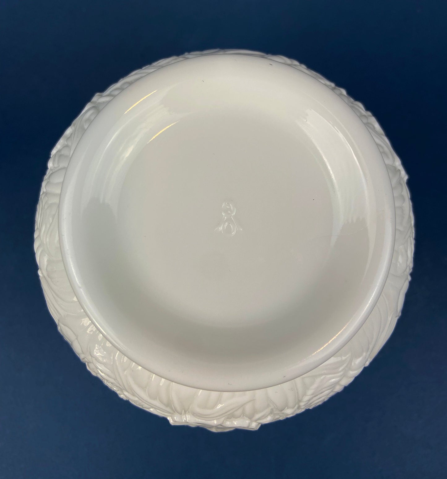 Fenton Milk Glass Vase. Vase with Embossed Wild Flowers and Ruffled Edge. White Bedroom Decor. Collectible Milk Glass. - Tampa Home & Garden Store