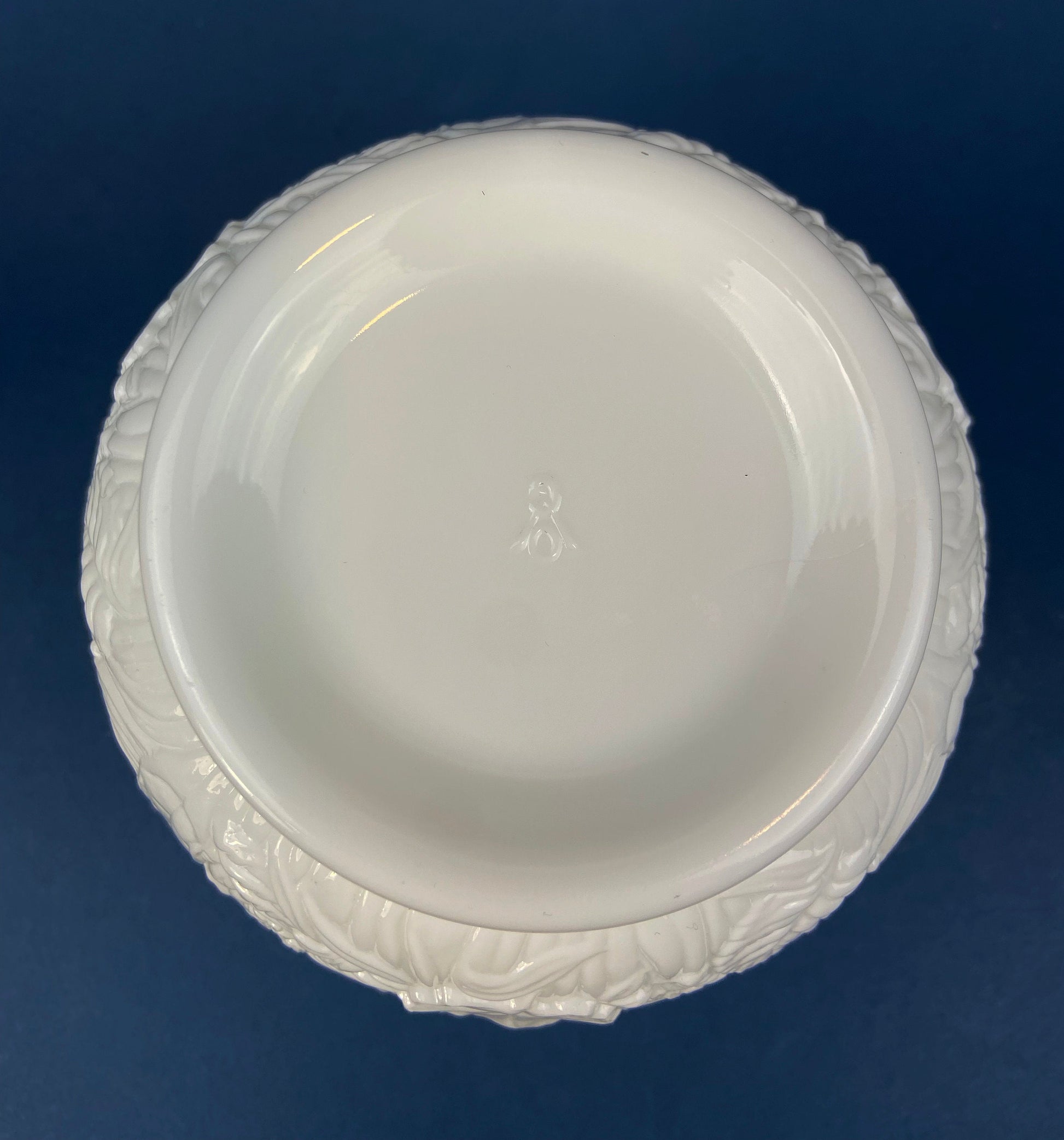 Fenton Milk Glass Vase. Vase with Embossed Wild Flowers and Ruffled Edge. White Bedroom Decor. Collectible Milk Glass. - Tampa Home & Garden Store