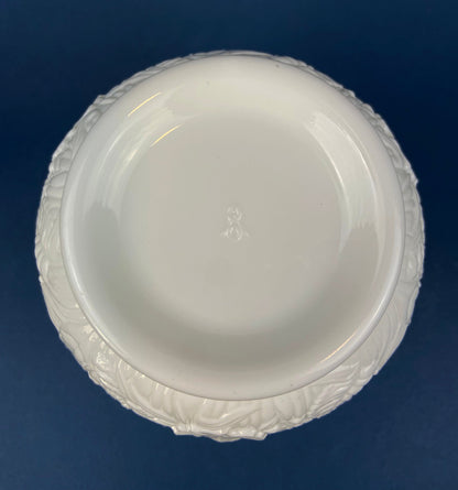 Fenton Milk Glass Vase. Vase with Embossed Wild Flowers and Ruffled Edge. White Bedroom Decor. Collectible Milk Glass. - Tampa Home & Garden Store