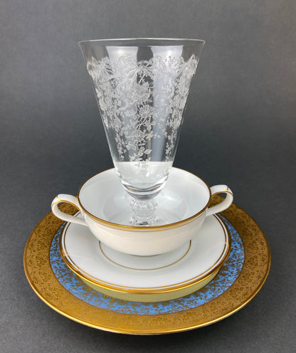 Fenton Water or Ice Tea Crystal Goblets.  Romance by Fenton Glasses.   Set of 6 Vintage Stemware - Tampa Home & Garden Store