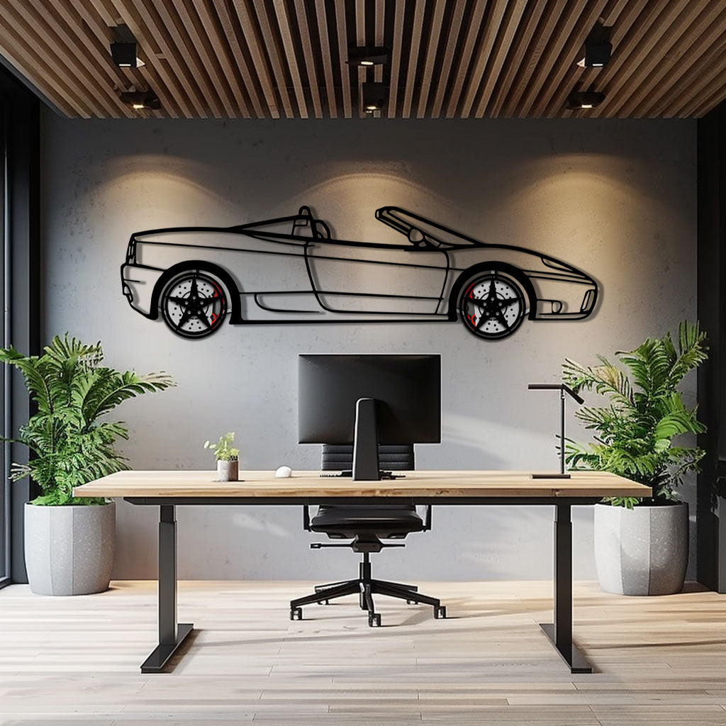 Ferrari 458 Italia Metal Car Wall Art with Rotating Wheels - V8 Supercar Silhouette Decor - Interactive Automotive Wall Art - KAFMEKA124 - Tampa Home & Garden Store
