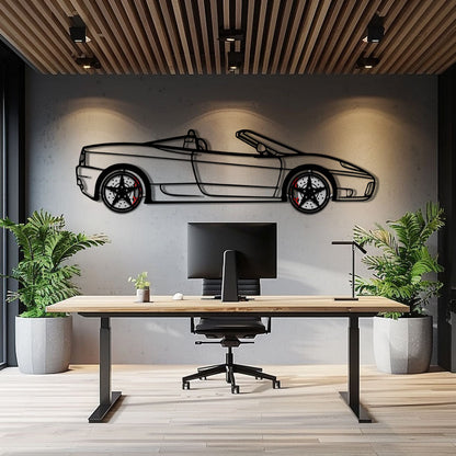 Ferrari 458 Italia Metal Car Wall Art with Rotating Wheels - V8 Supercar Silhouette Decor - Interactive Automotive Wall Art - KAFMEKA124 - Tampa Home & Garden Store