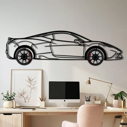 Ferrari 458 Speciale Metal Car Wall Art with Rotating Wheels - Track-Focused V8 Silhouette - Interactive Automotive Wall Decor - KAFMEKA125 - Tampa Home & Garden Store