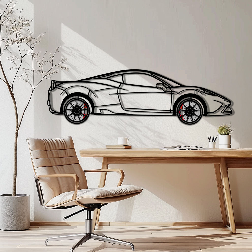 Ferrari 458 Speciale Metal Car Wall Art with Rotating Wheels - Track-Focused V8 Silhouette - Interactive Automotive Wall Decor - KAFMEKA125 - Tampa Home & Garden Store
