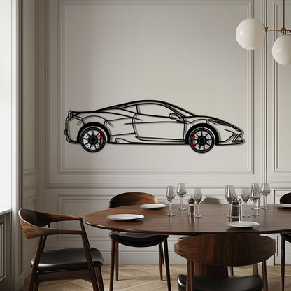Ferrari 458 Speciale Metal Car Wall Art with Rotating Wheels - Track-Focused V8 Silhouette - Interactive Automotive Wall Decor - KAFMEKA125 - Tampa Home & Garden Store