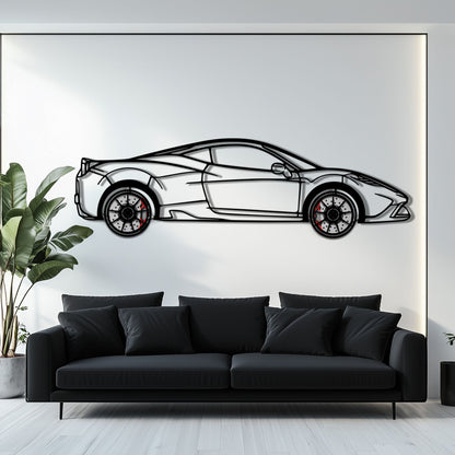 Ferrari 458 Speciale Metal Car Wall Art with Rotating Wheels - Track-Focused V8 Silhouette - Interactive Automotive Wall Decor - KAFMEKA125 - Tampa Home & Garden Store