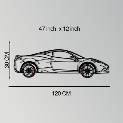 Ferrari 458 Speciale Metal Car Wall Art with Rotating Wheels - Track-Focused V8 Silhouette - Interactive Automotive Wall Decor - KAFMEKA125 - Tampa Home & Garden Store